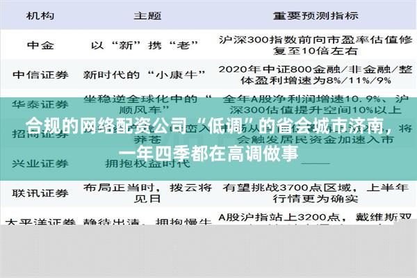 合规的网络配资公司 “低调”的省会城市济南，一年四季都在高调做事