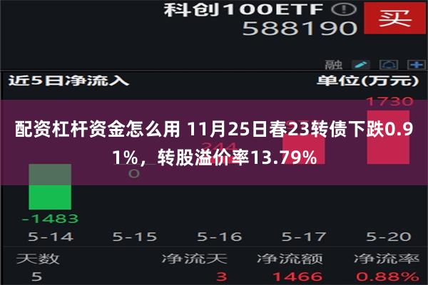 配资杠杆资金怎么用 11月25日春23转债下跌0.91%，转股溢价率13.79%